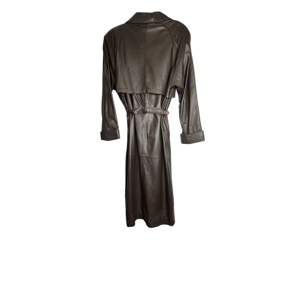 80's -90's Preston & York Brown Trench coat M - Picture 3 of 8